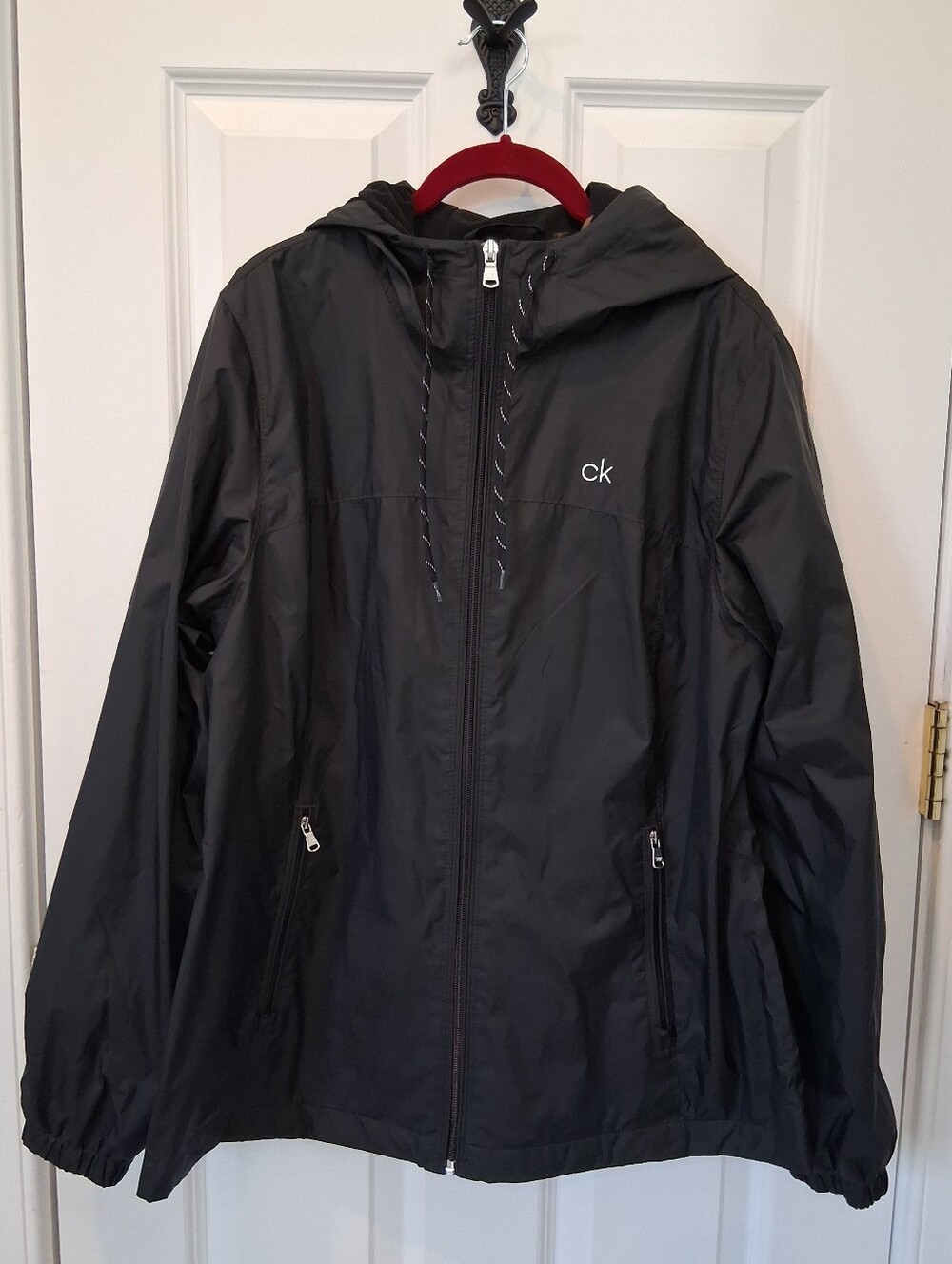 Calvin Klein Black Hooded Windbreaker Jacket